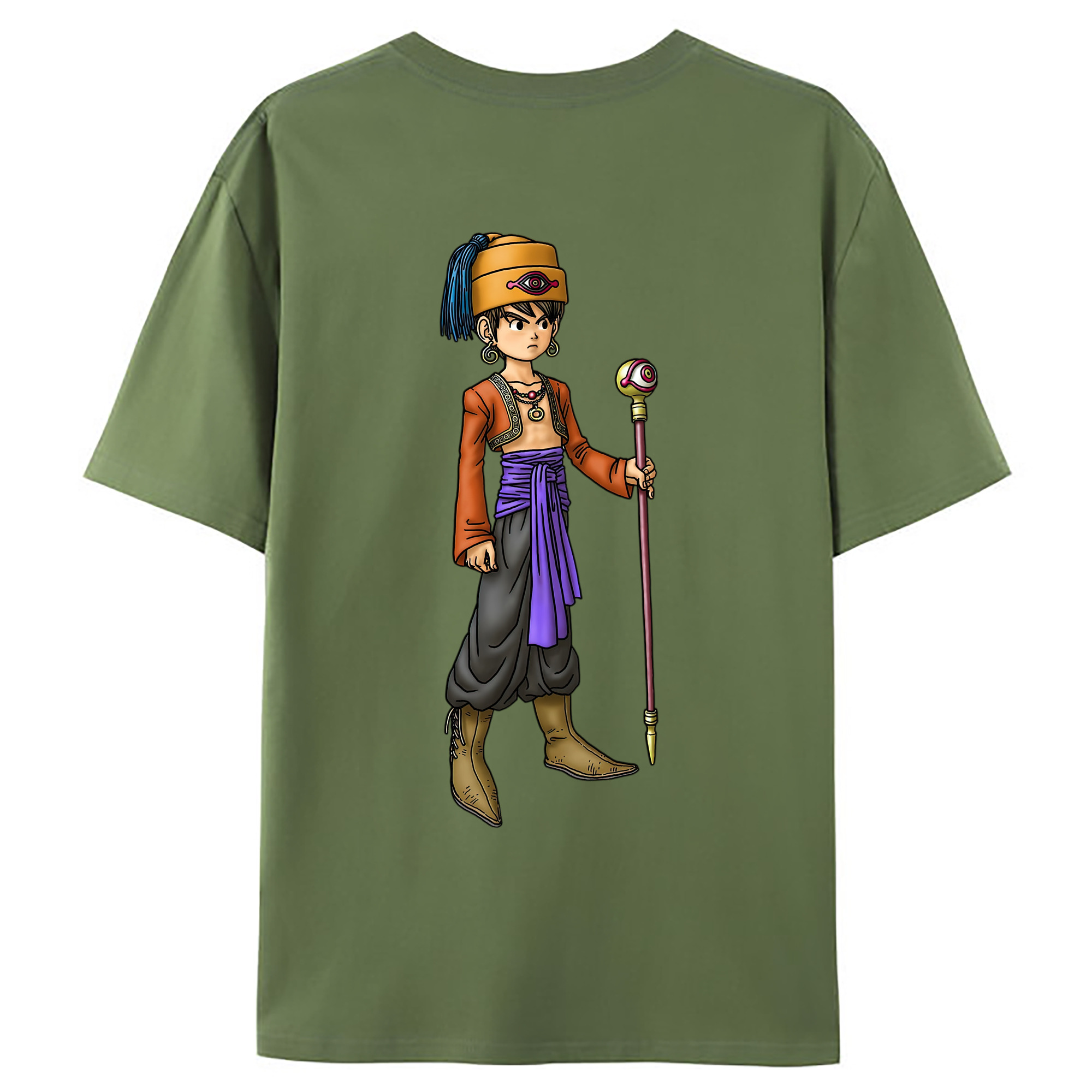 （画像用） ドラゴンクエスト Doragon Kuesuto Dragon Quest 綿100％ メンズ半袖Tシャツ（バックプリント） 通気性